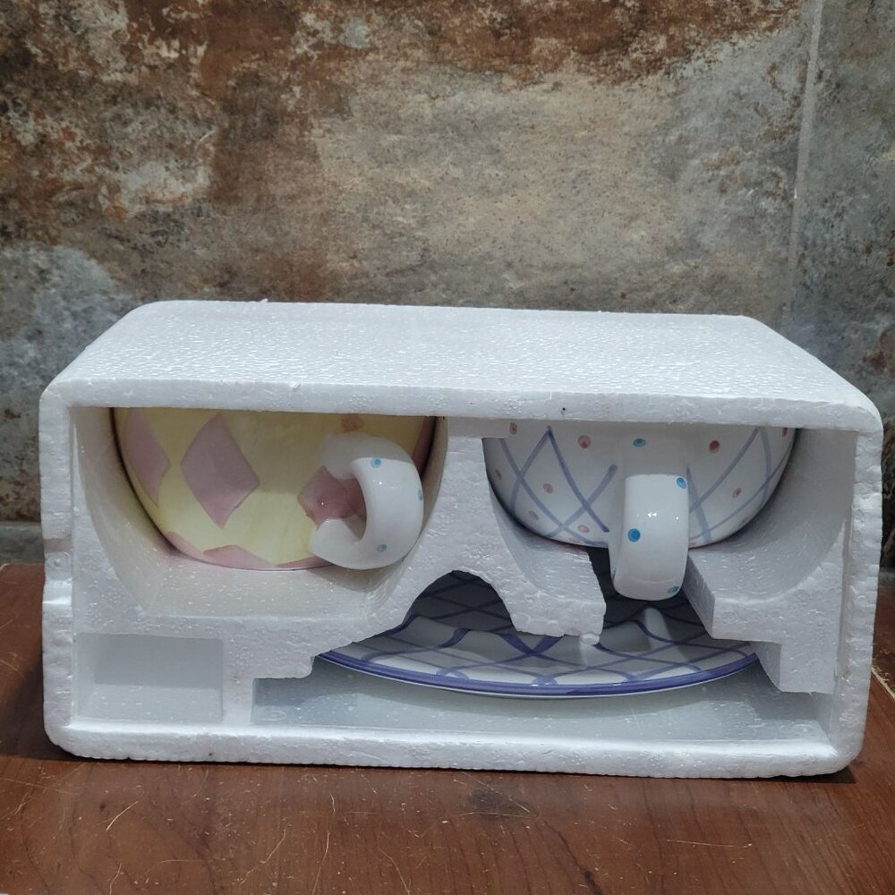 Tea  For One Stacking Set Nesting Geometric Pattern - Picture 10 of 10